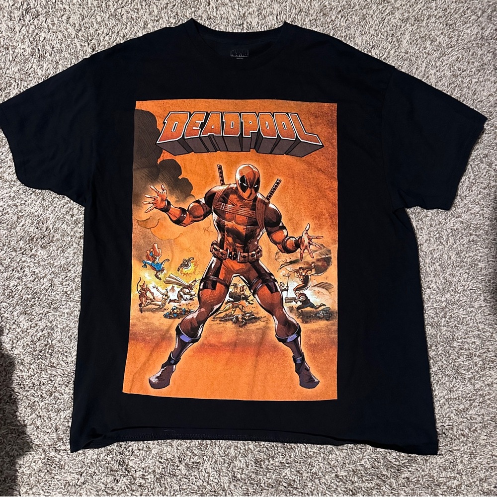 Marvel Deadpool Orange and Black Tee